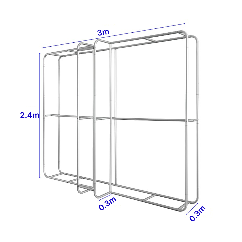 Modular 3D T-Shaped Fabric Display Wall