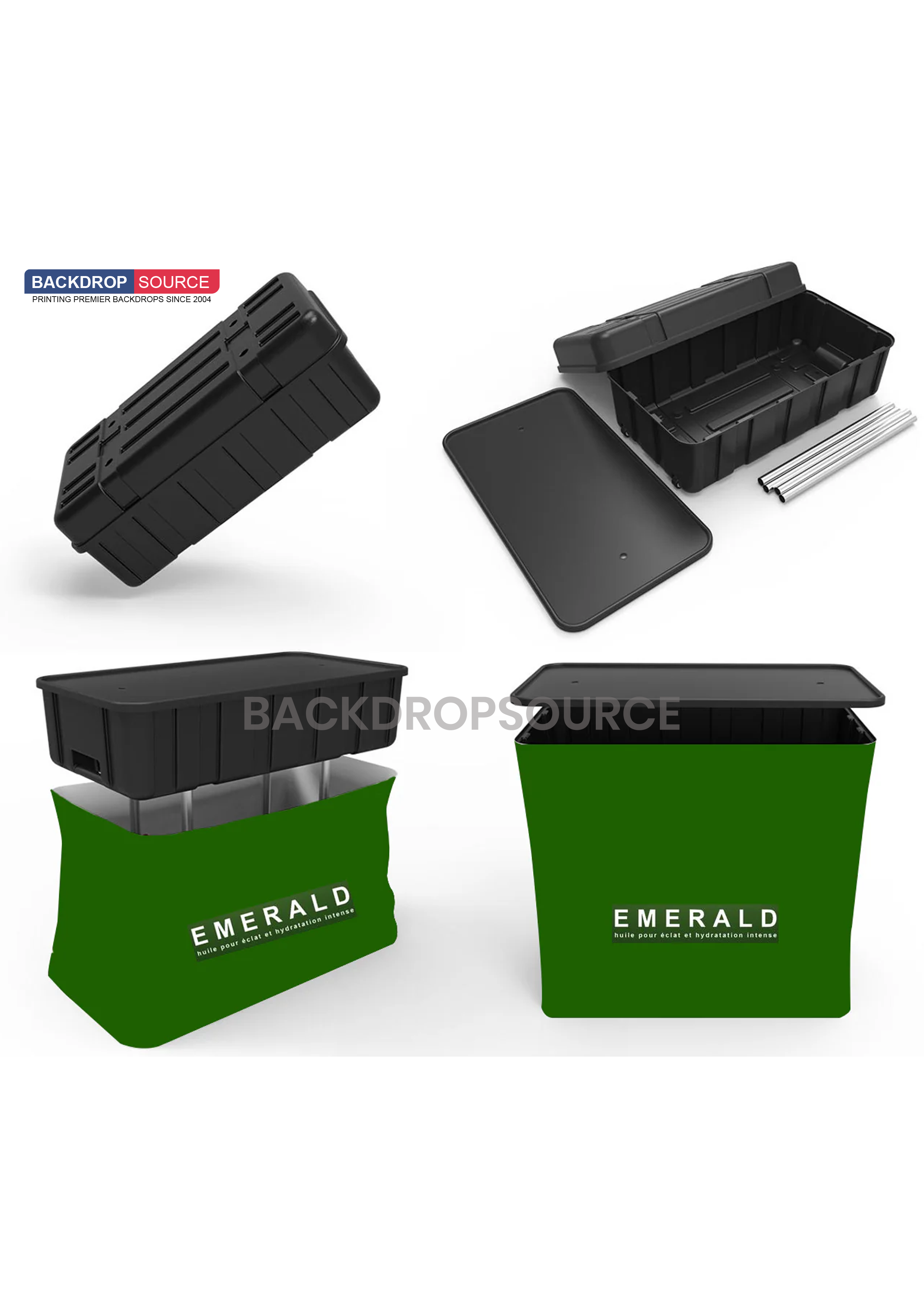 3m Exhibit Kit: Straight Back Wall & Waterfall Shelving Booth