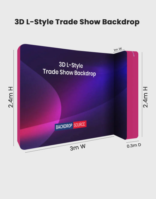 3D L-Style Trade Show Backdrop