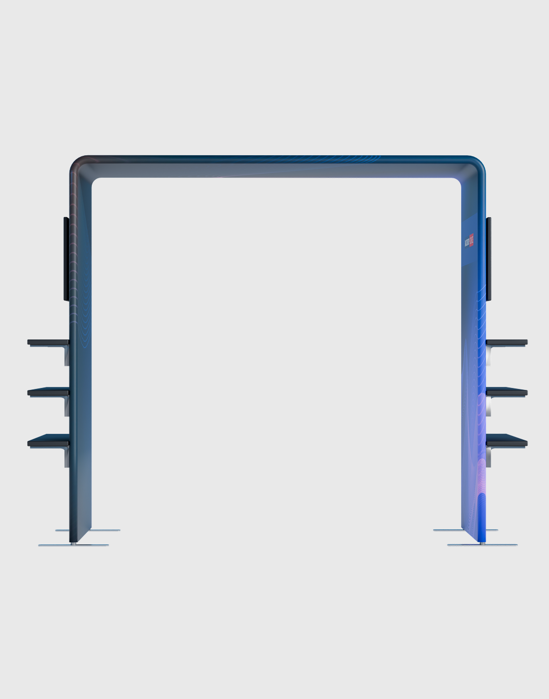 Square Arch Booth Display with Shelf & TV Mount