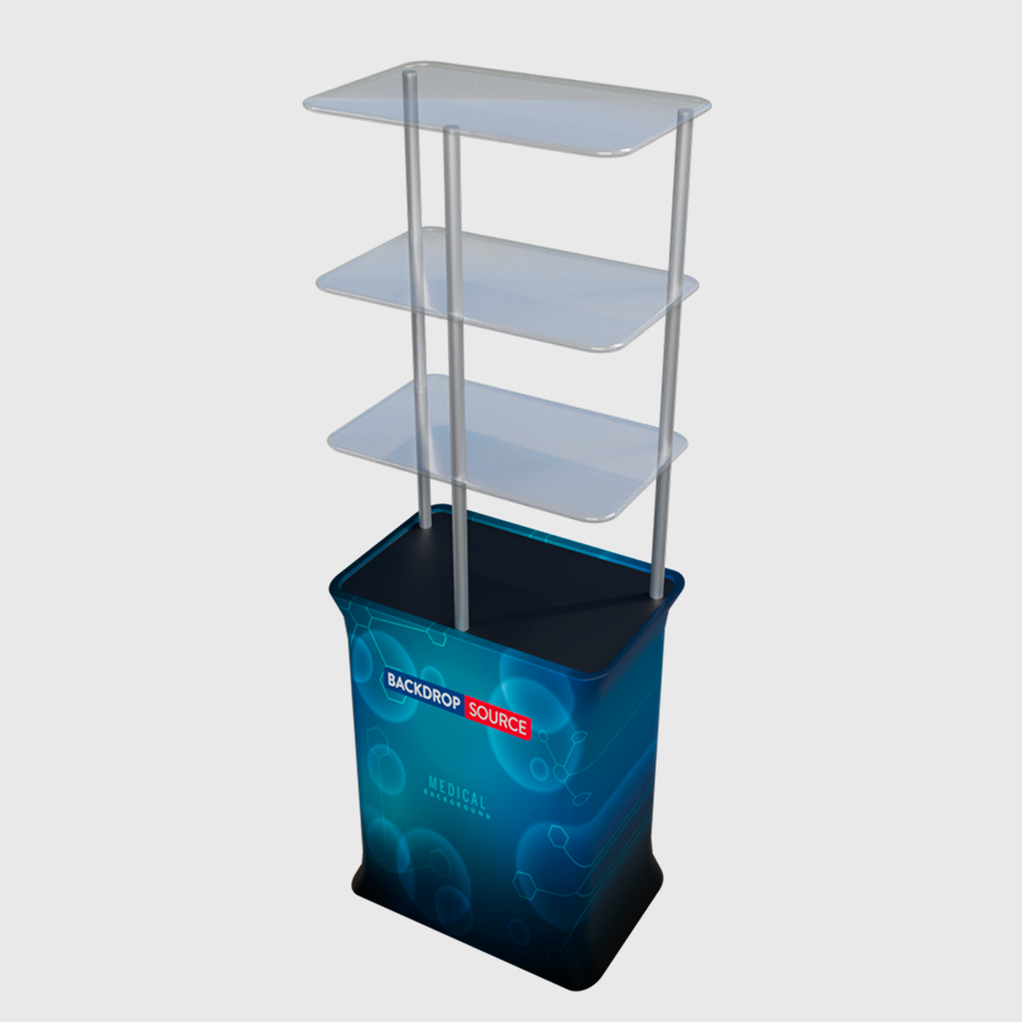 Rectangular Counter Display with Triple Shelves