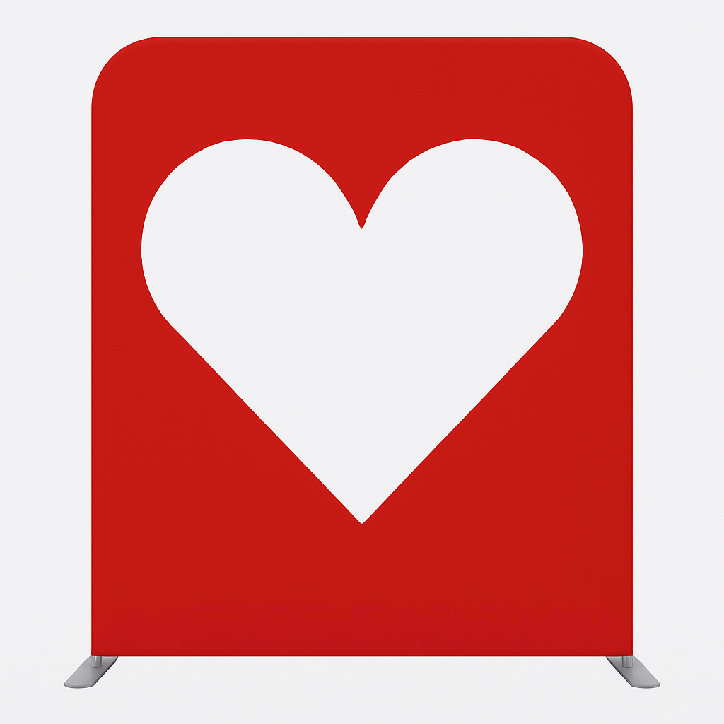 Straight Tension Fabric Media Wall – Heart Cutout