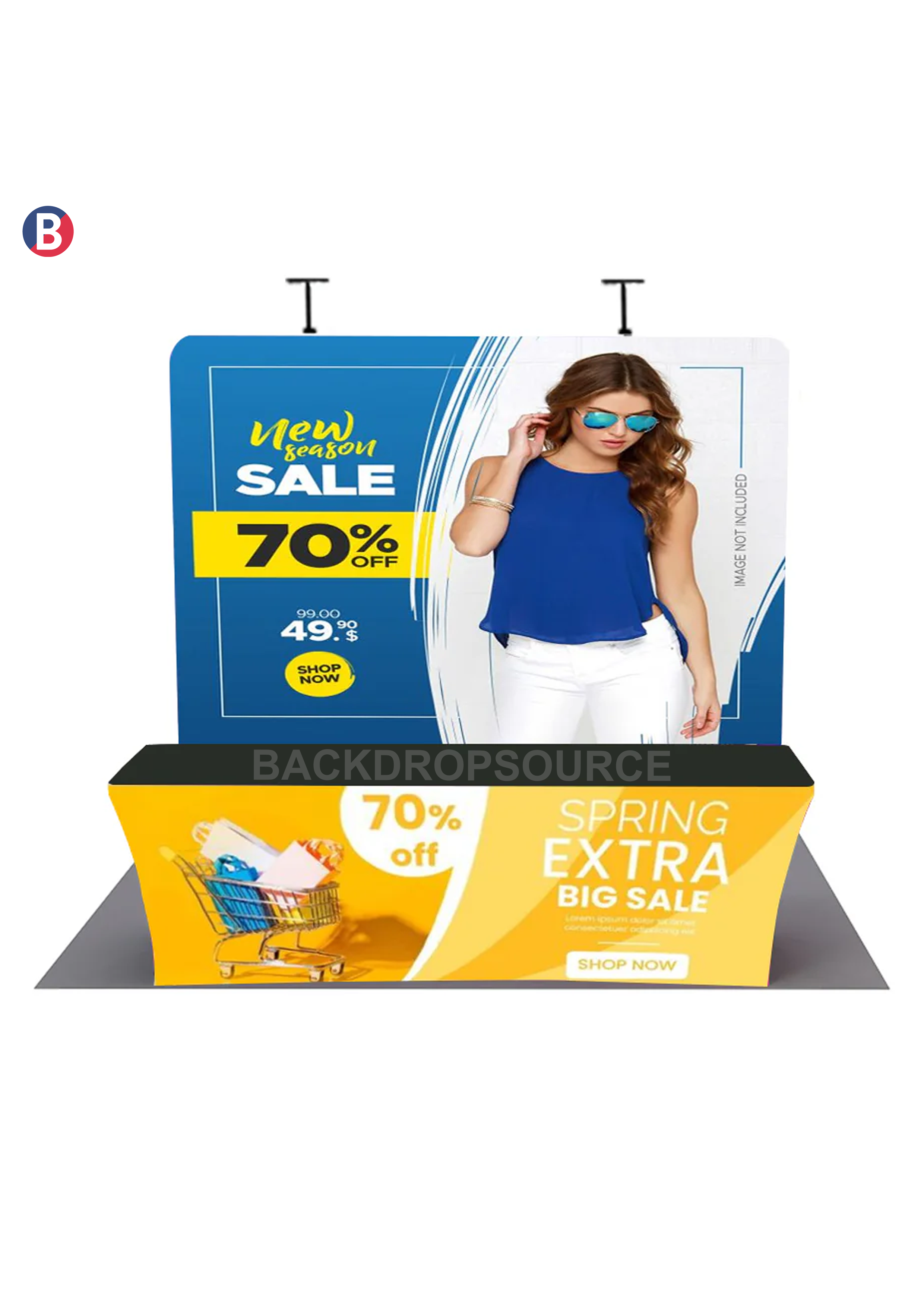 Compact 3mx3m Booth Kit with Backwall and Table Cover