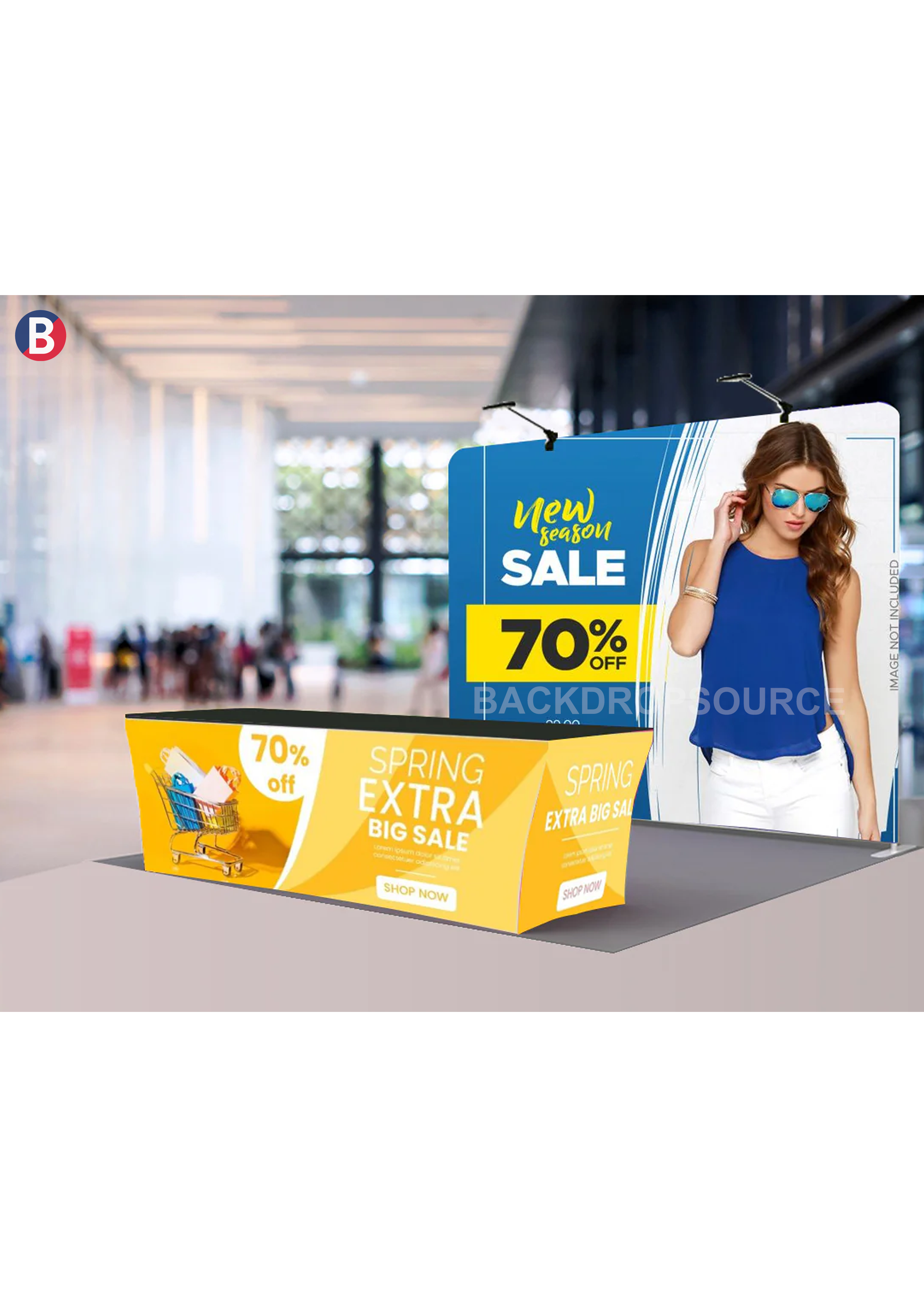 Compact 3mx3m Booth Kit with Backwall and Table Cover