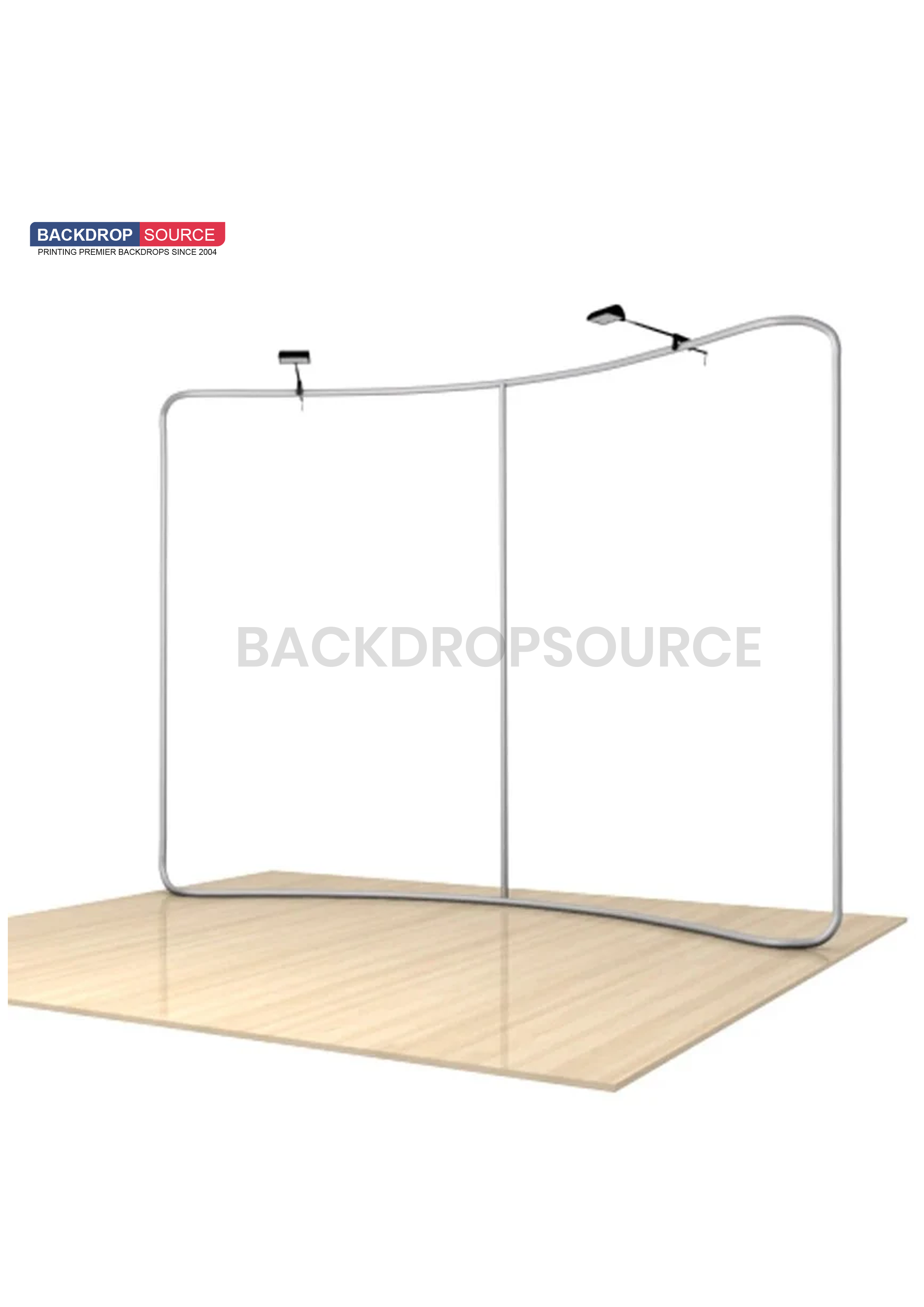 Premium Curved Backwall Kit with Clamping Lights