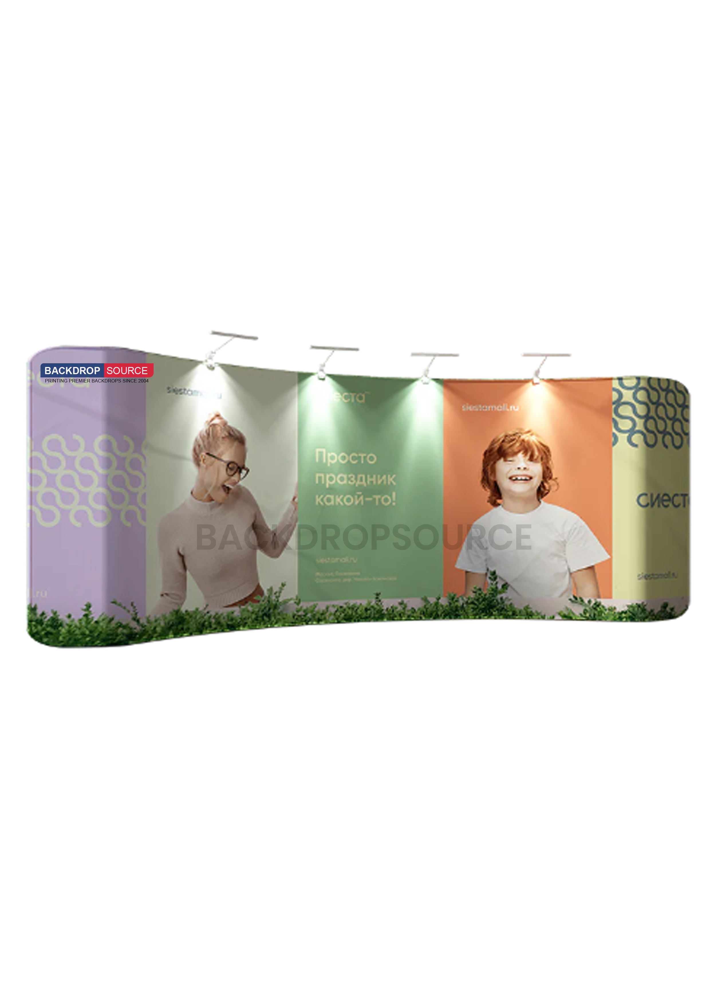 Curved Tension Portable Media Wall
