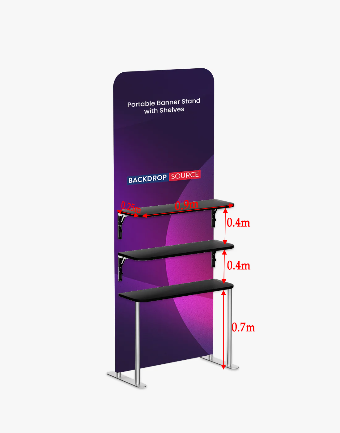 Portable Fabric Display Shelves