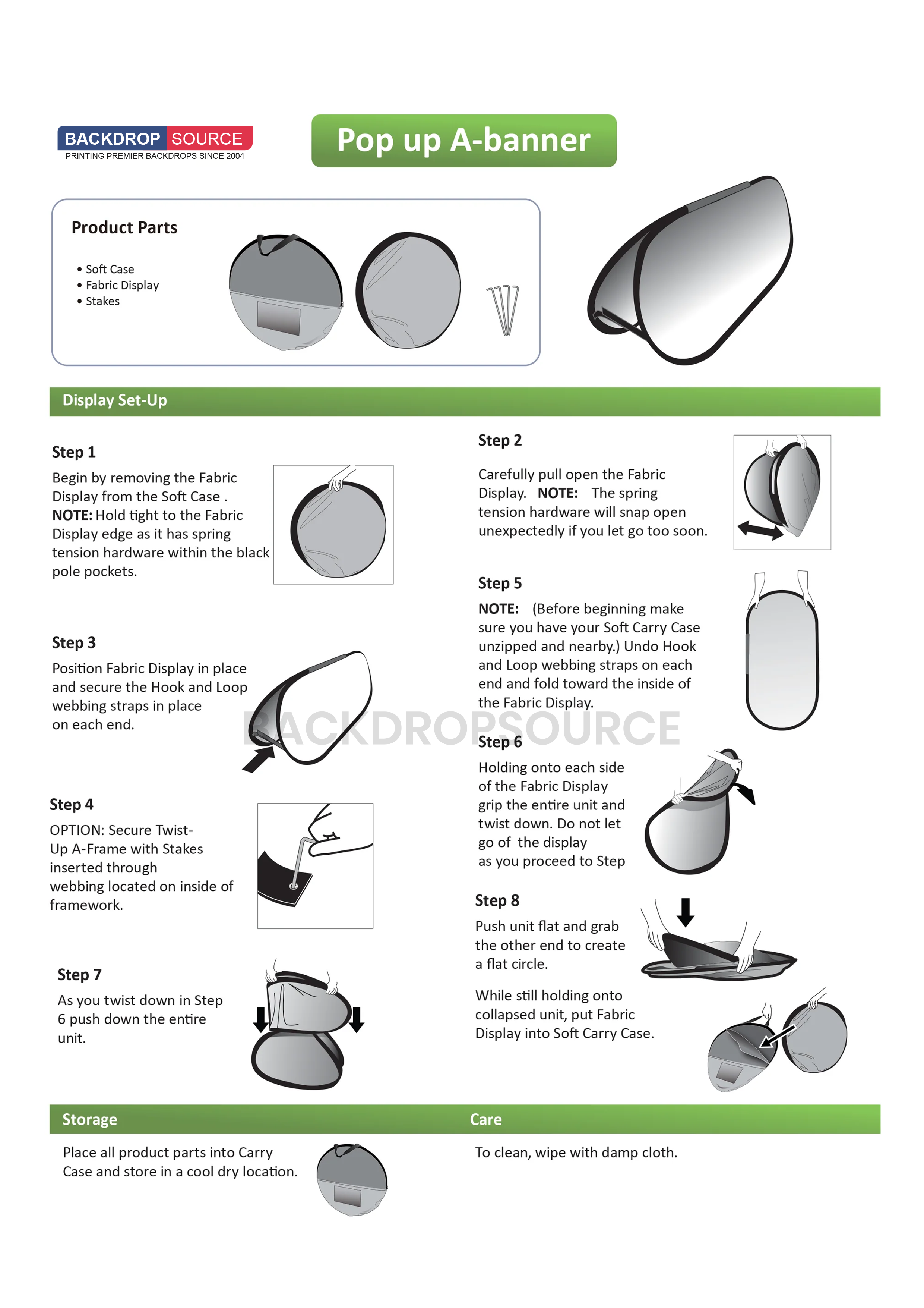 Horizontal Pop Up Banners ( Double Side Printed)