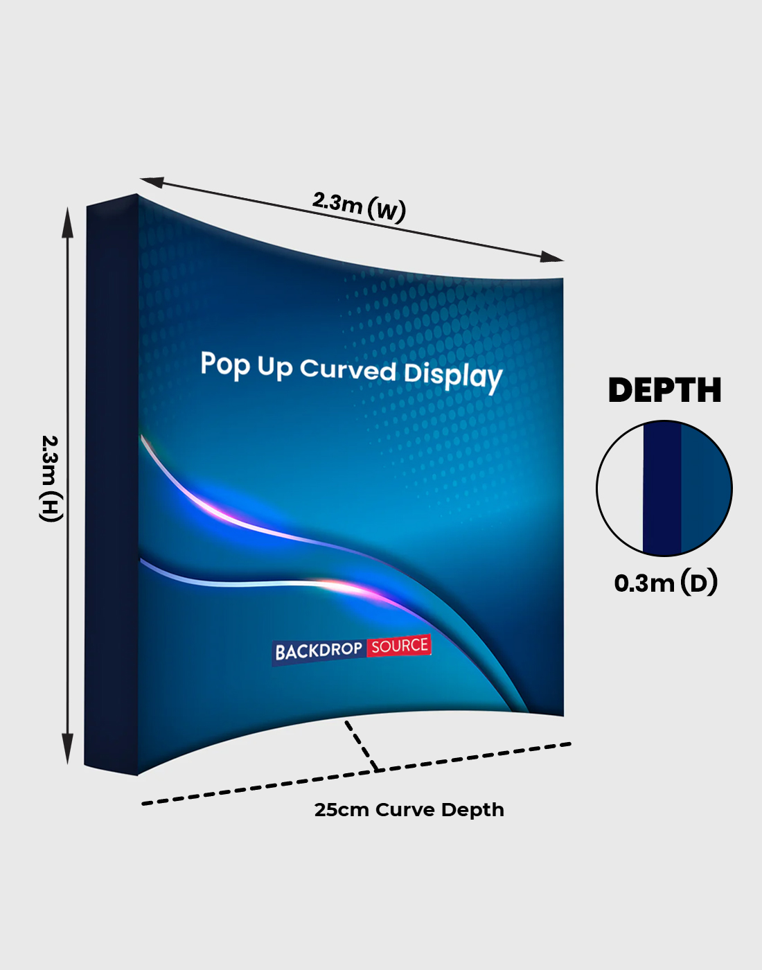 Fabric Pop Up Curved Display for Exhibitions