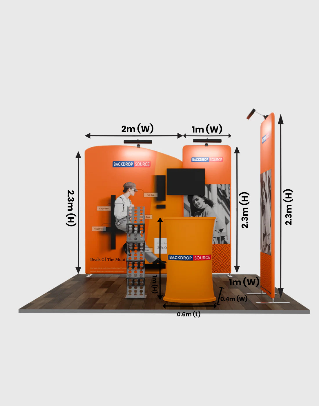 Premium TV Display Exhibition Kit for 3m Wide Booths