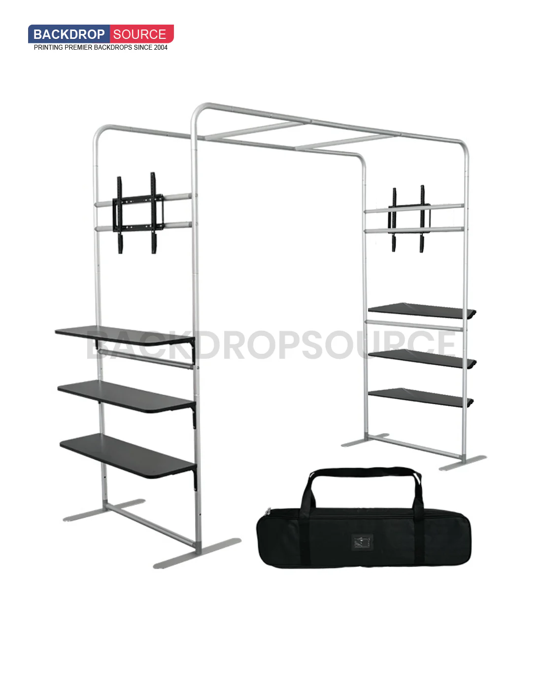 Square Arch Booth Display with Shelf & TV Mount