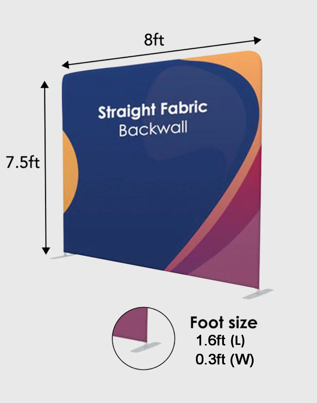 Modular Straight Tension Display with Neon Lights