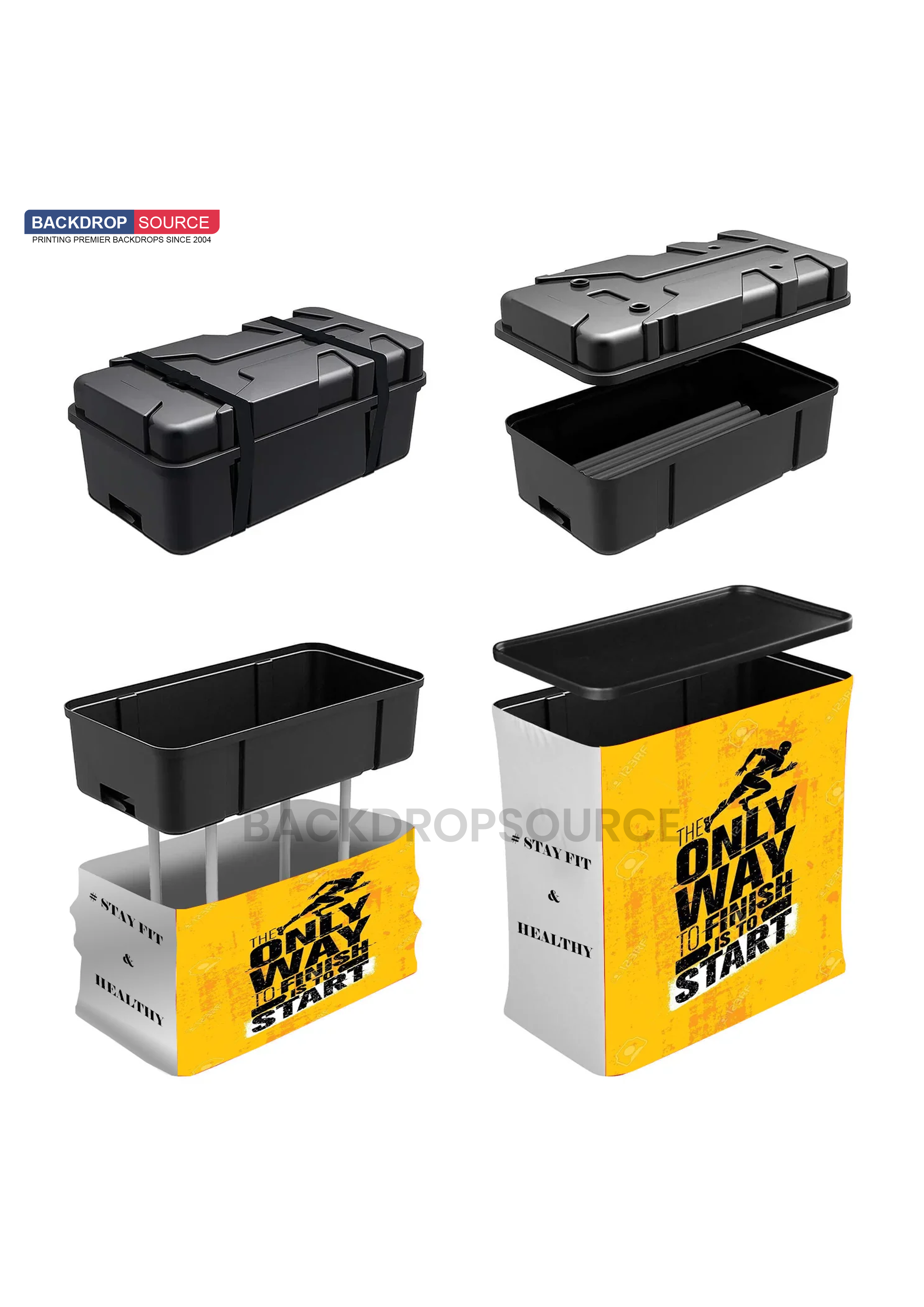 3m x 3m Straight Exhibit Pro 3-in-1 Display Kit with Hard Podium Case