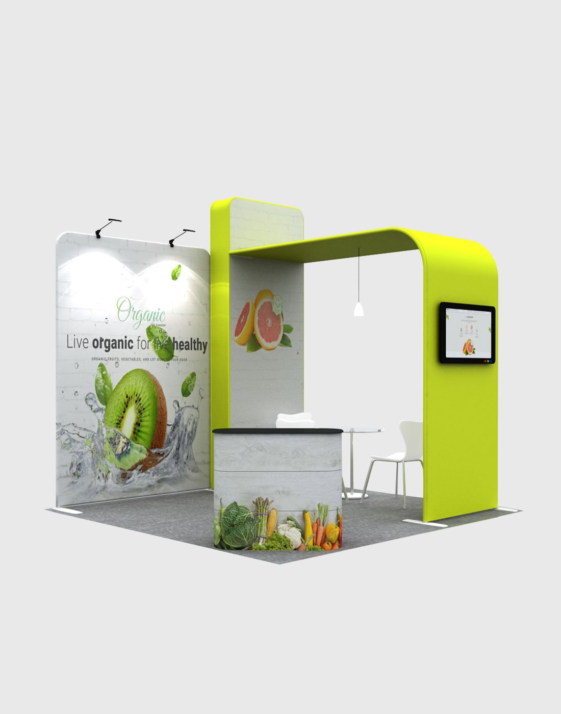 Premium Modular L Arch TV Display Exhibition Kit for 3m Wide Booths