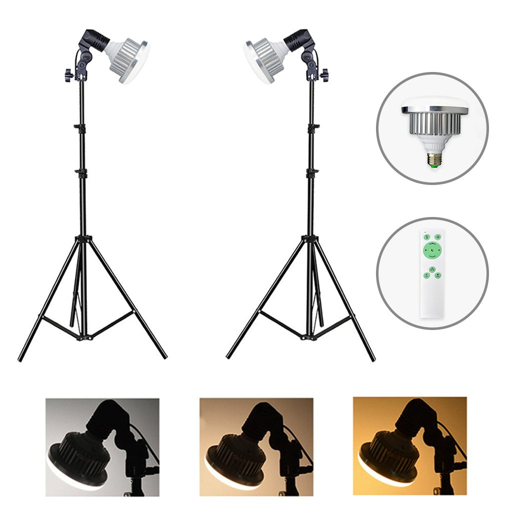 2 Head Contionous LED BiColor 750w Beginners Light Kit ( E27 Bulb Holder)