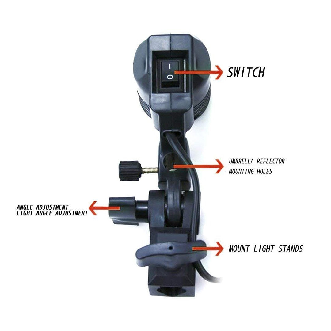 2 Head Contionous LED BiColor 750w Beginners Light Kit ( E27 Bulb Holder)