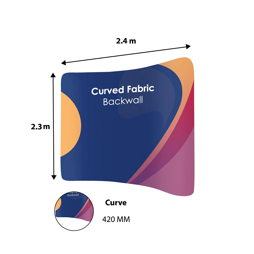 Curved Tension Portable Media Wall