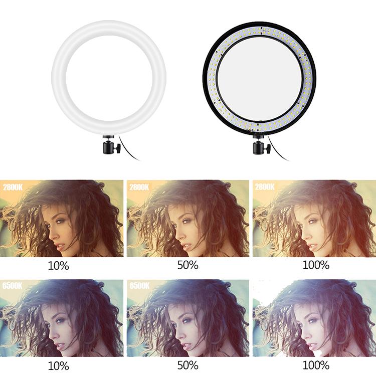 9 Inch 15W  Video Table Desktop Beauty Makeup LED Selfie Ring Light with Tripod