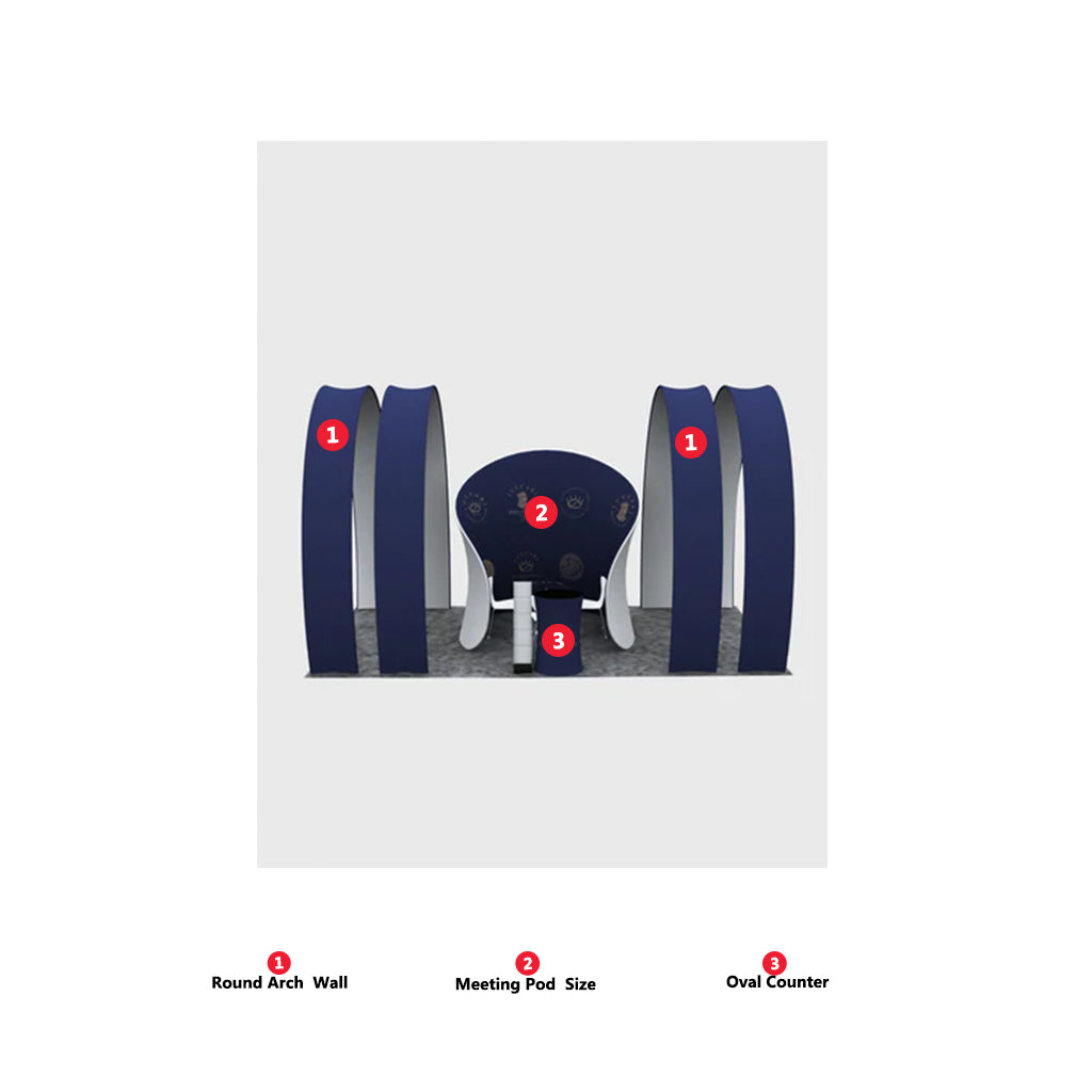 6m Meeting Pod with Round Arch Exhibition Kit