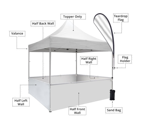 Heavy Duty Custom Canopy Tent (4.5m W x 3m H )