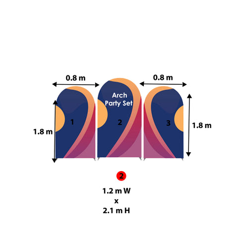 Pre Designed Arch Party Media Set Backdrop