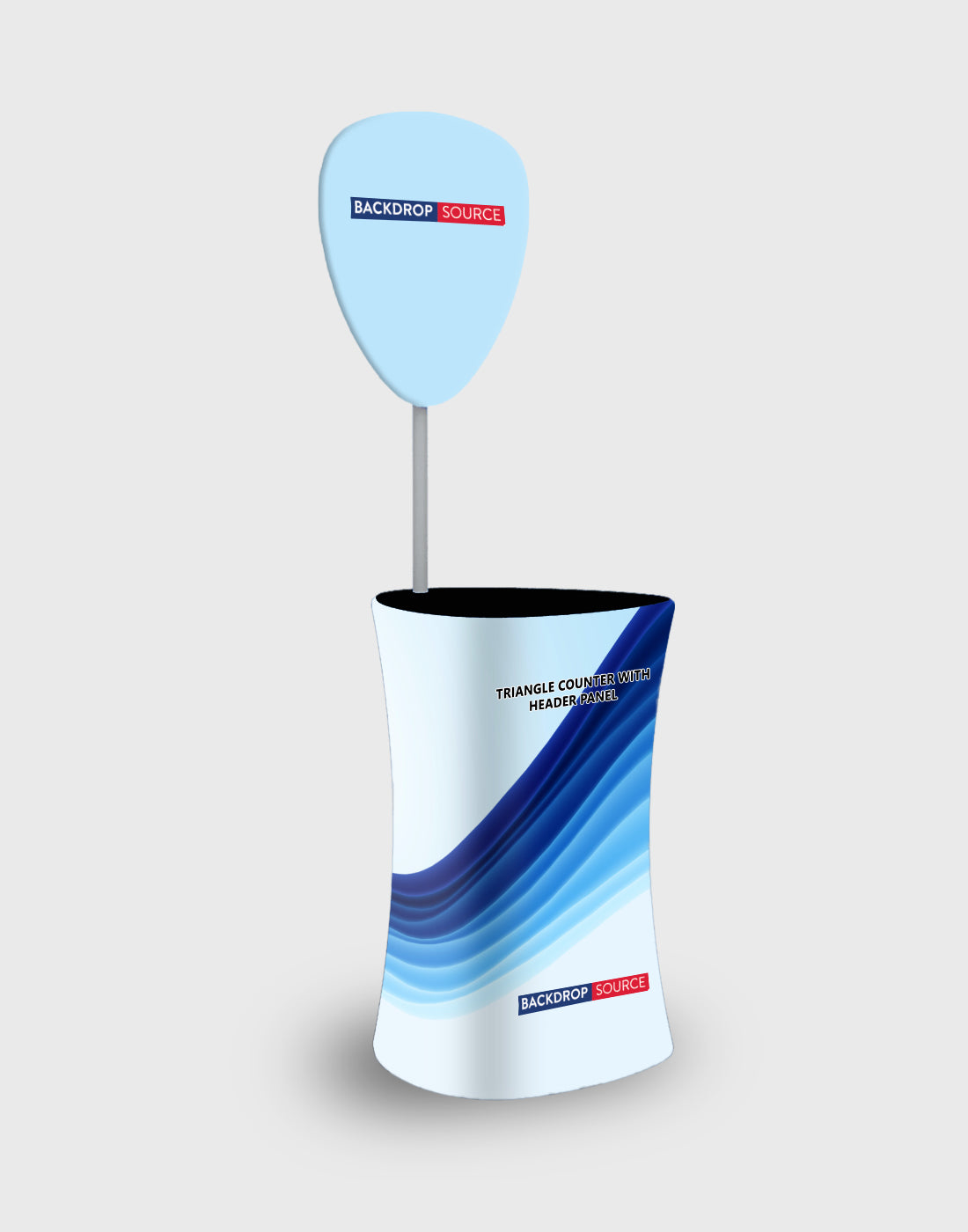 Triangle Counter with Header Panel | Trade Show Display – Backdropsource UK