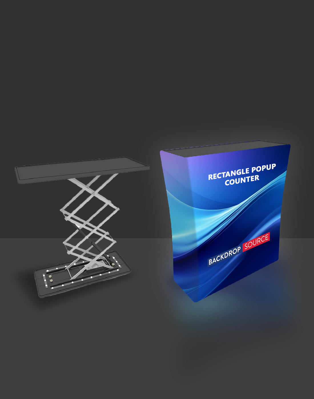 Counter Display Pvc Backlit Rectangle Popup Counter – Backdropsource UK