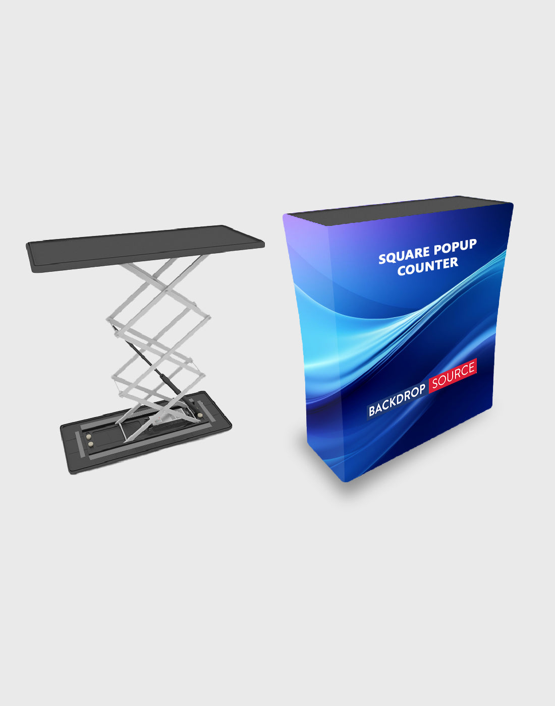 Counter Setup Backdrop Backlit Fabric Rectangle Pop Up Counter – Backdropsource UK