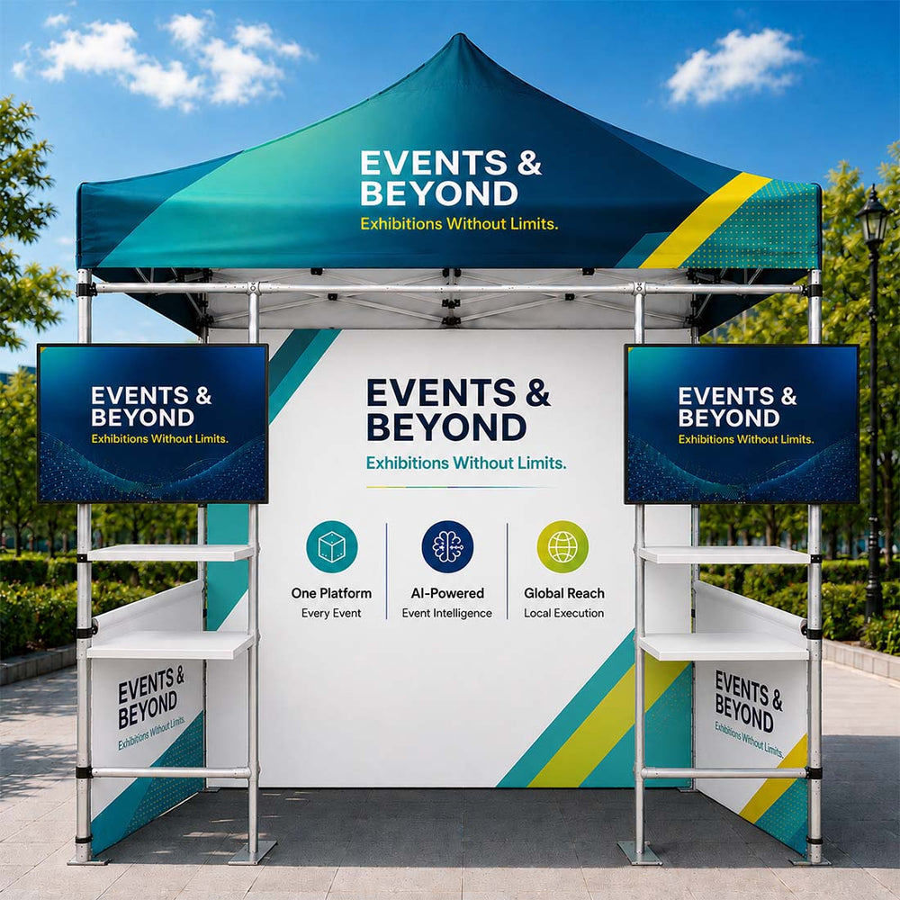 3m x 3m Fabric Canopy Kit A1 with Tent Display Shelves