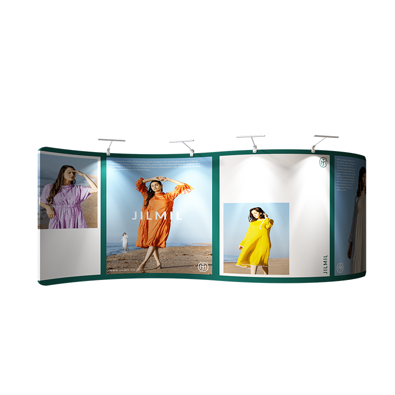 S Shape Wave Tension Fabric Media Wall Backdrop