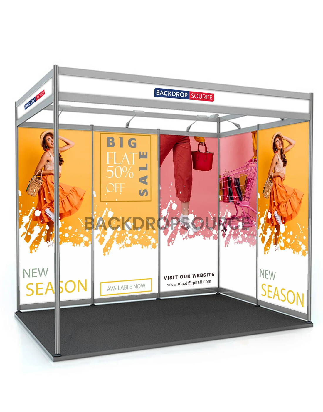 Shell Stand Backdrop Shell scheme Exhibition Graphics for 4m Wide x 3m – Backdropsource UK