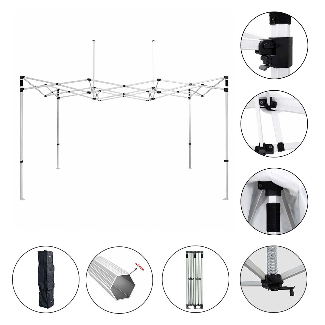 4.5m x 3m Fabric Food Booth Canopy Tent