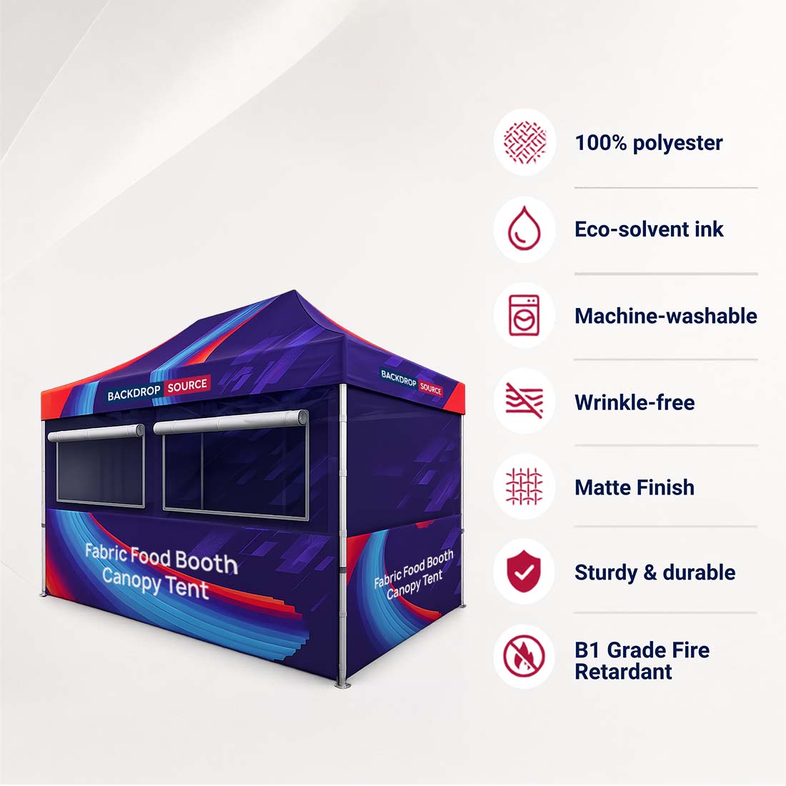4.5m x 3m Fabric Food Booth Canopy Tent