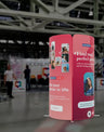 2x2m Magnetic Fabric Booth Wall with 4 Curved Panels