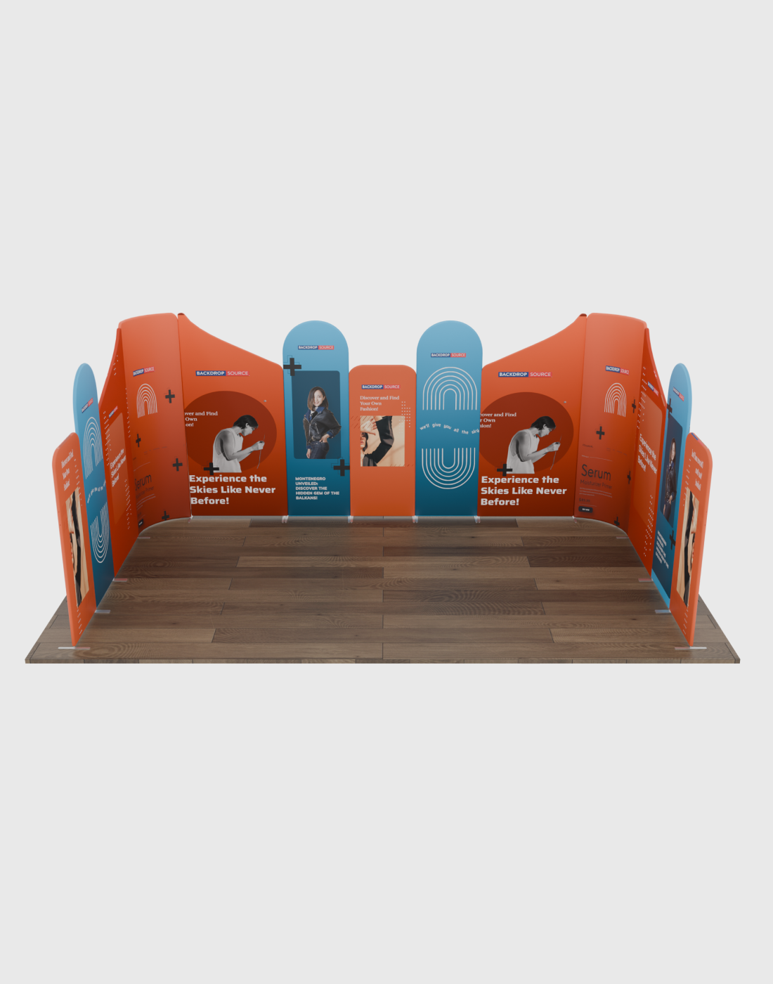 Magnetic Fabric Booth Display - Model 3 (6m x 6m)