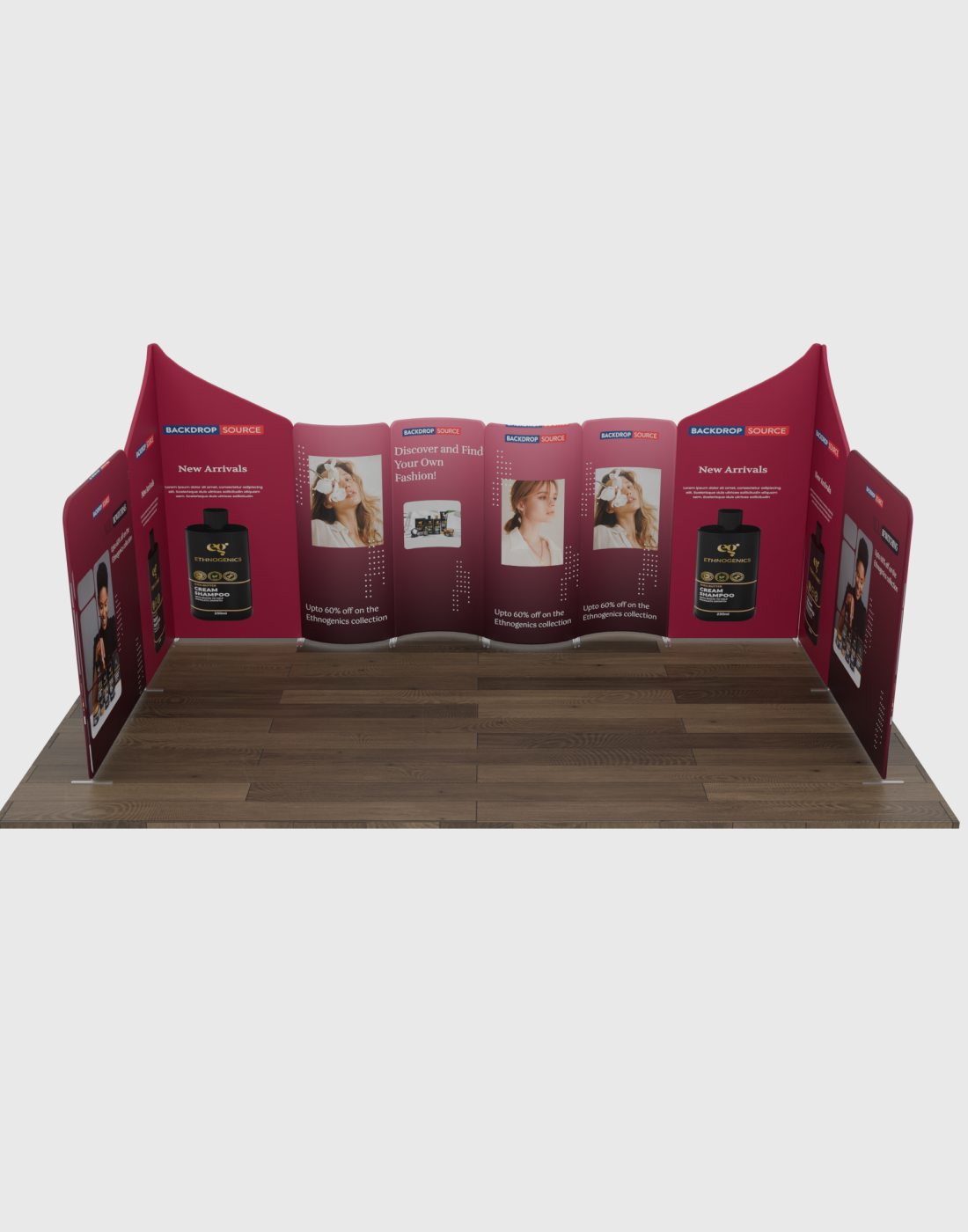 Magnetic Fabric Booth Display - Model 2 (6m x 6m)