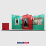 6x3m Straight Backdrop with 3D Wall & Arch Exhibition Kit