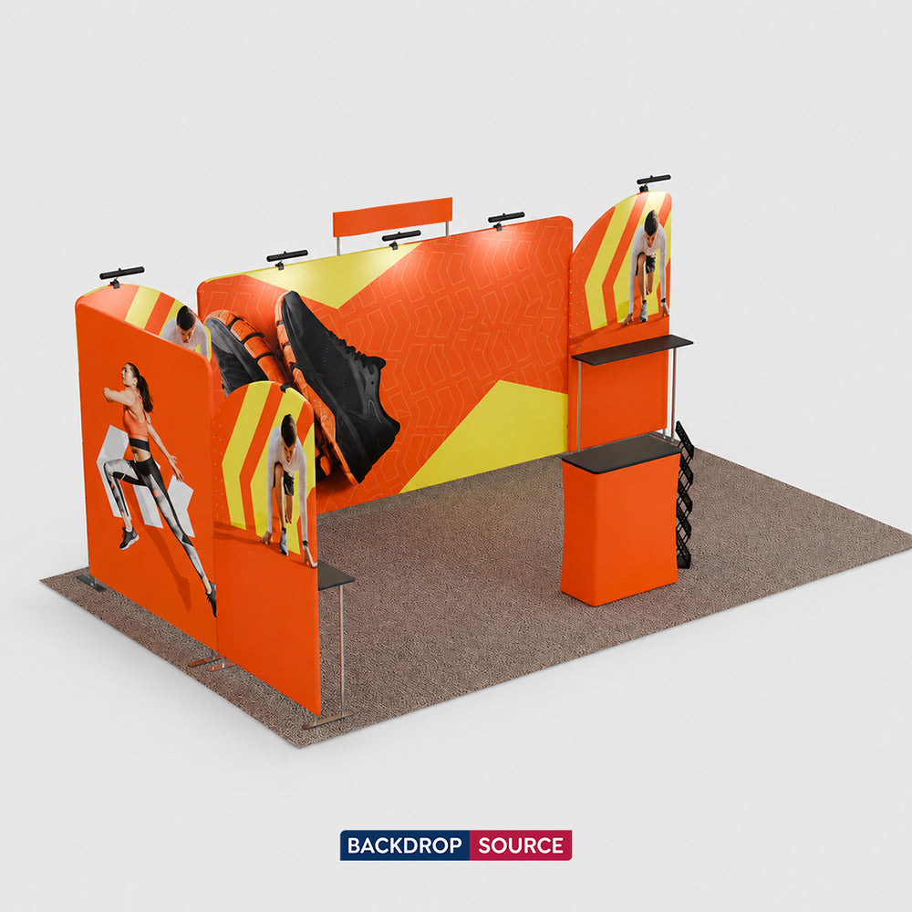 6x3m Straight Backdrop with Shelf Exhibition Kit