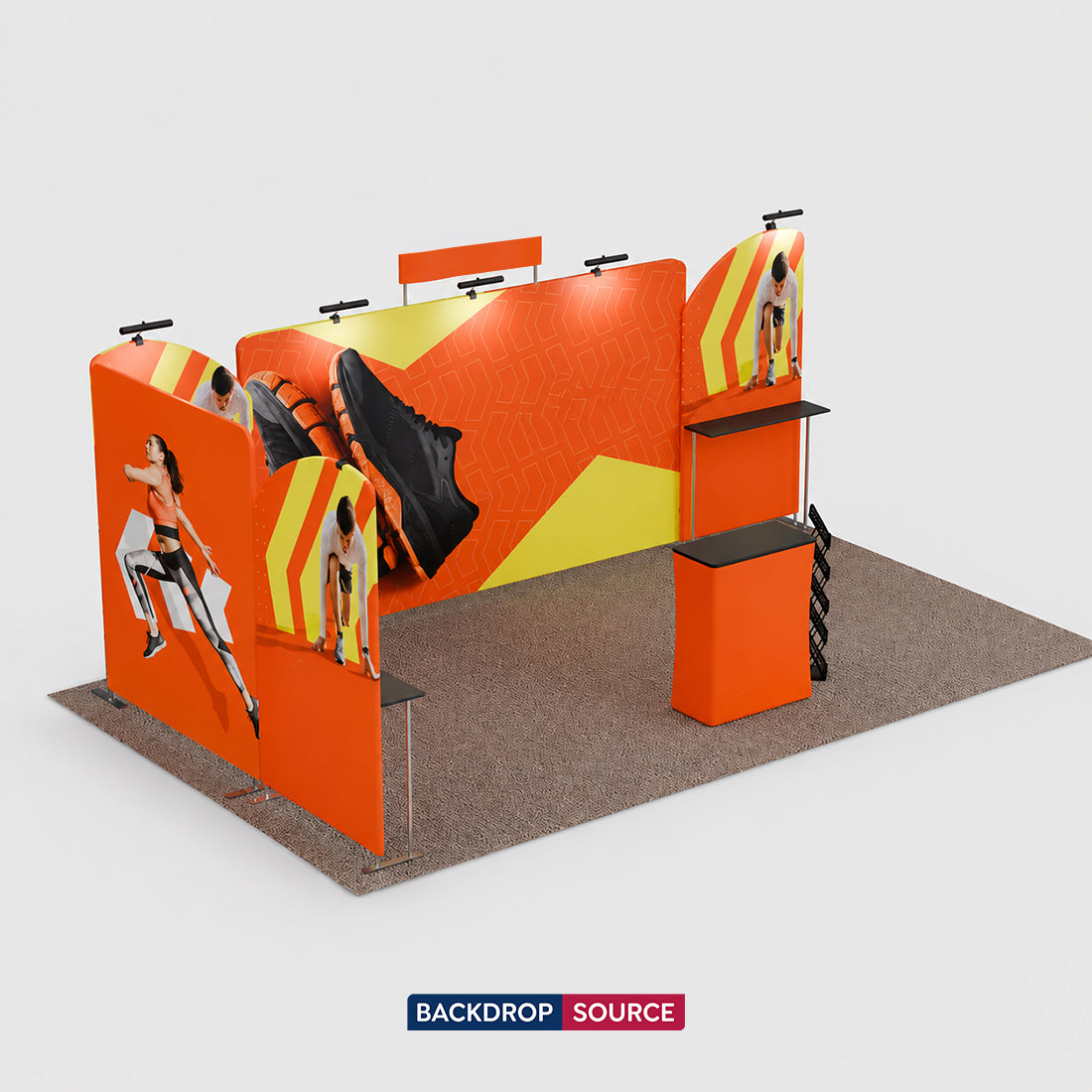 6x3m Straight Backdrop with Shelf Exhibition Kit