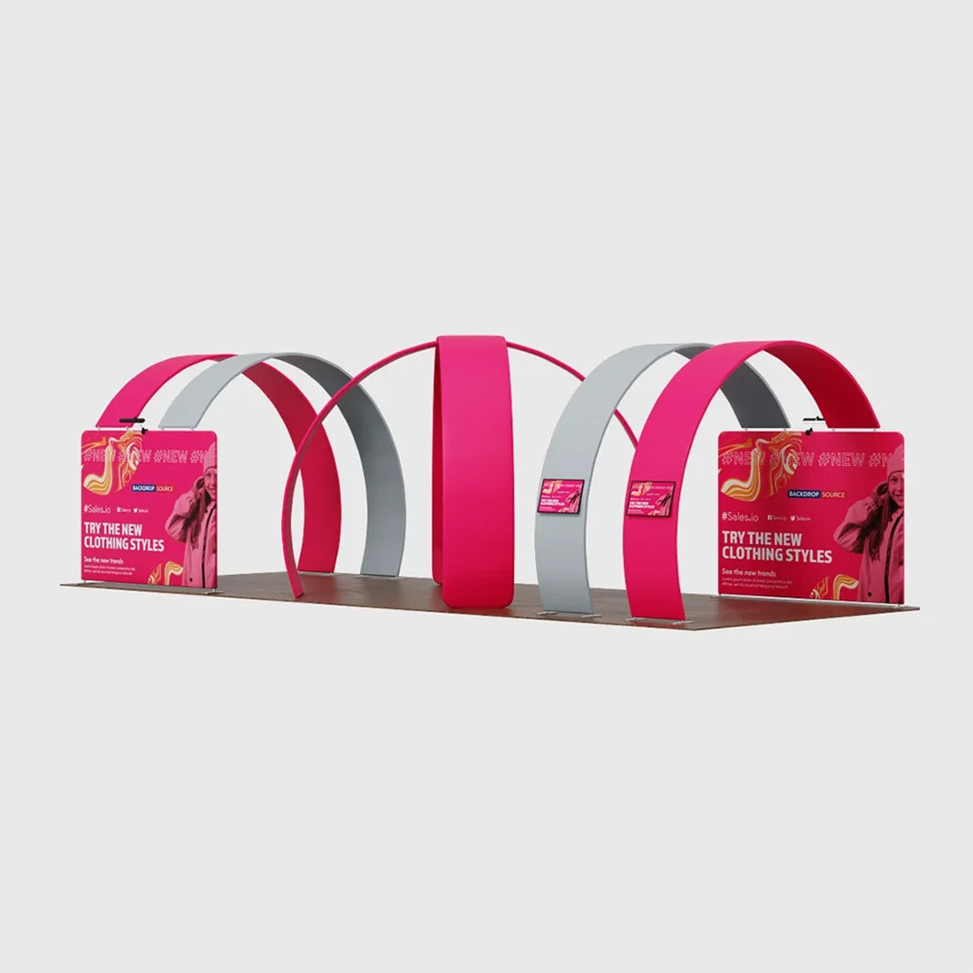 12x6m Curved Arch Booth Kit with Media Walls & 4 TV Mounts