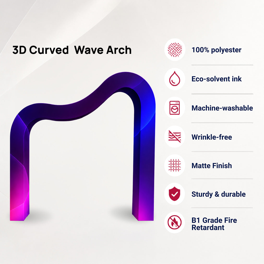3D Fabric Curved Wave Arch Backdrop