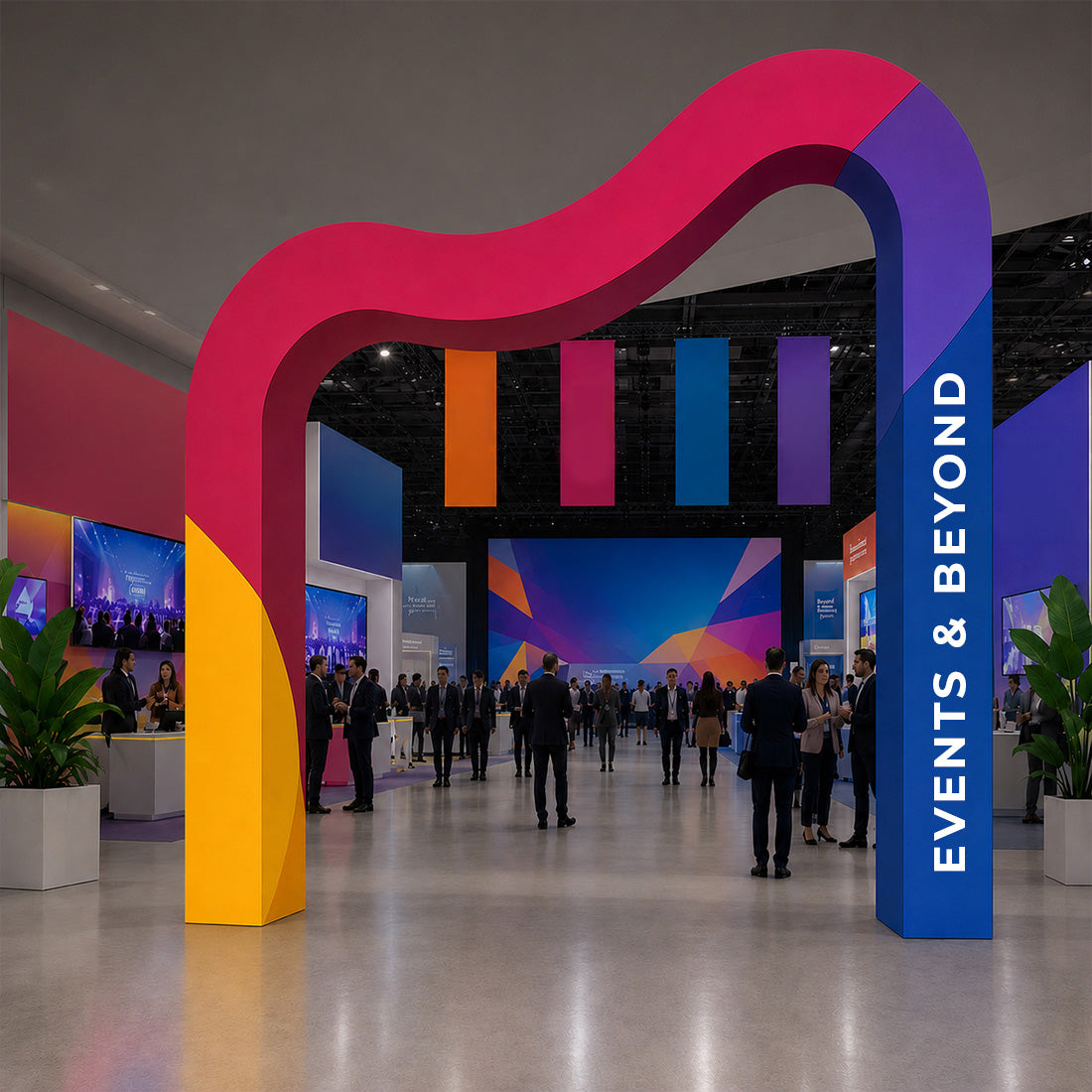 3D Fabric Curved Wave Arch Backdrop