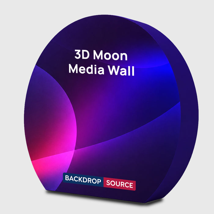 3D Moon-Shaped Tension Fabric Media Wall
