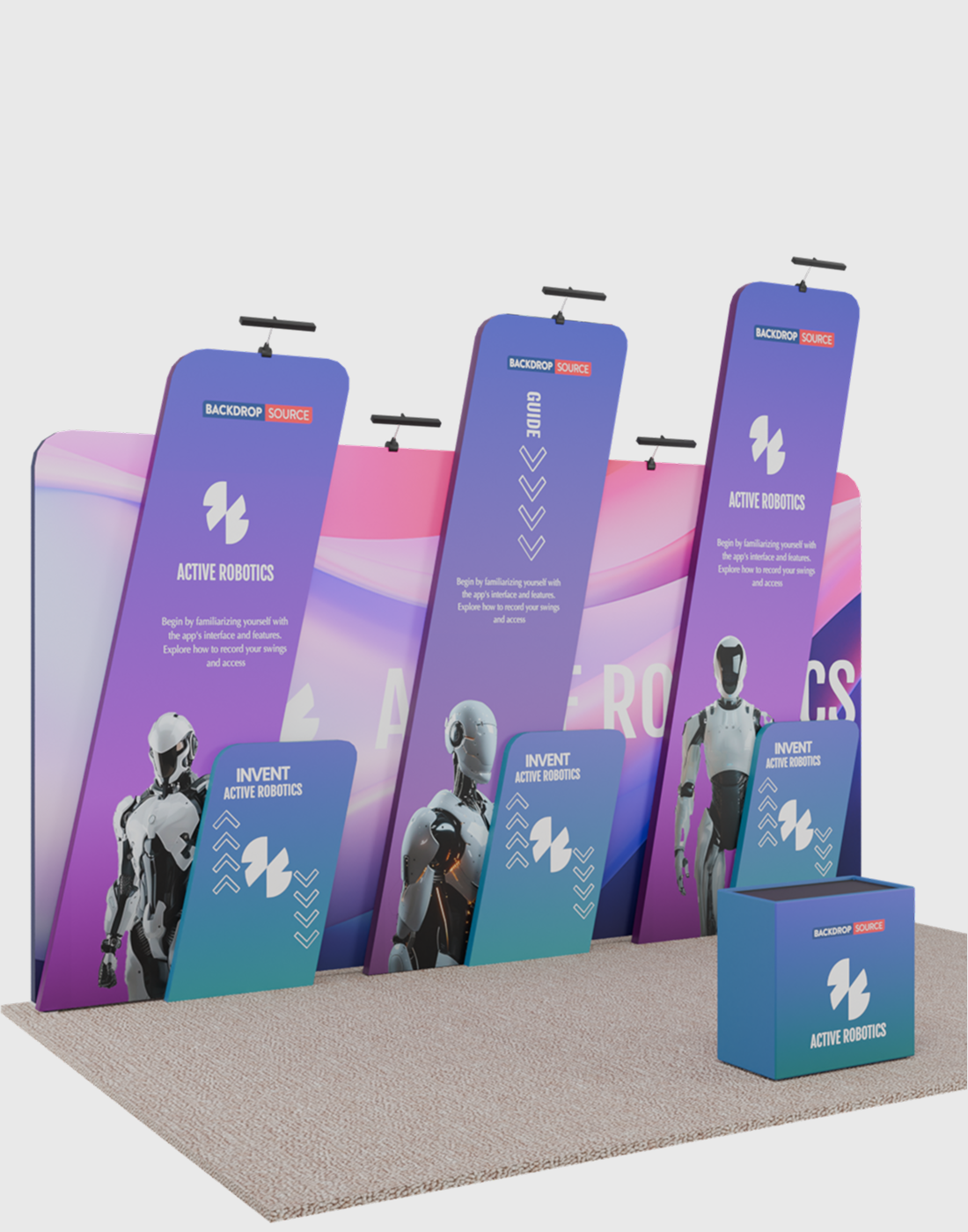 Portable Exhibit Display 3m x 6m - Model 1