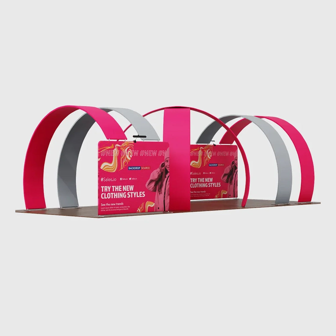12x6m Curved Arch Booth Kit with Media Walls & 4 TV Mounts