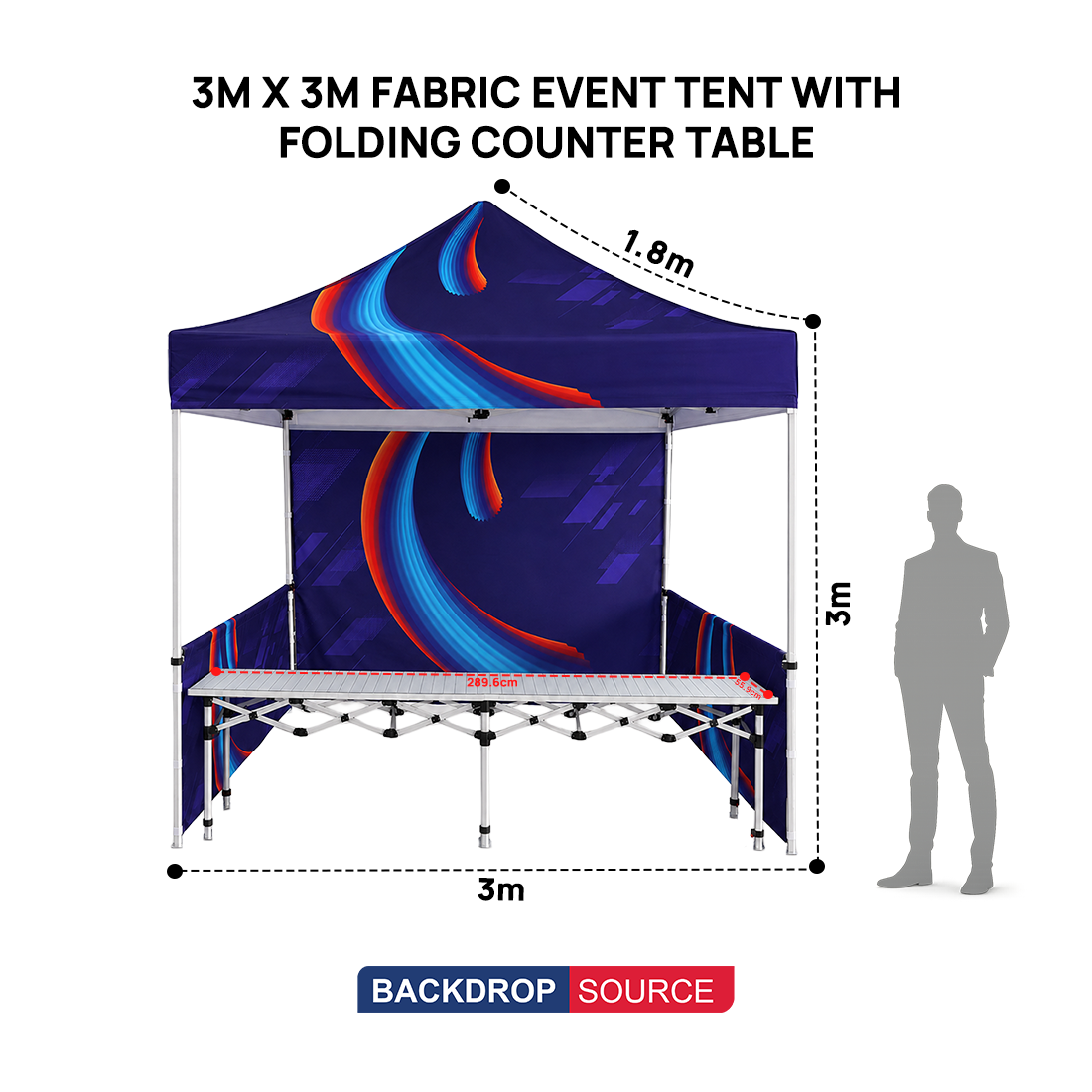 3m x 3m Fabric Canopy Kit A4 with Folding Table