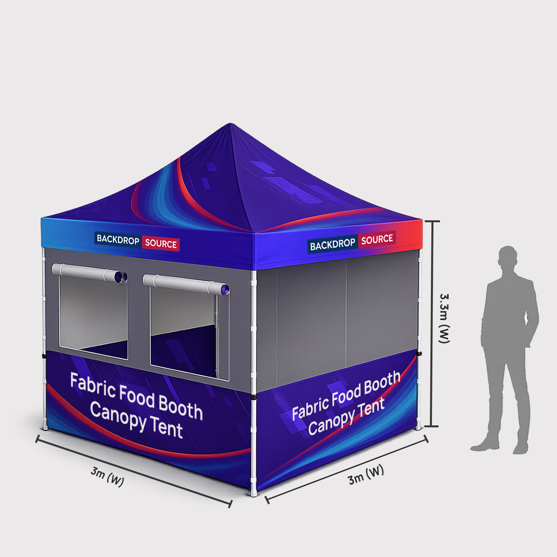 3m x 3m Fabric Food Booth Canopy Tent