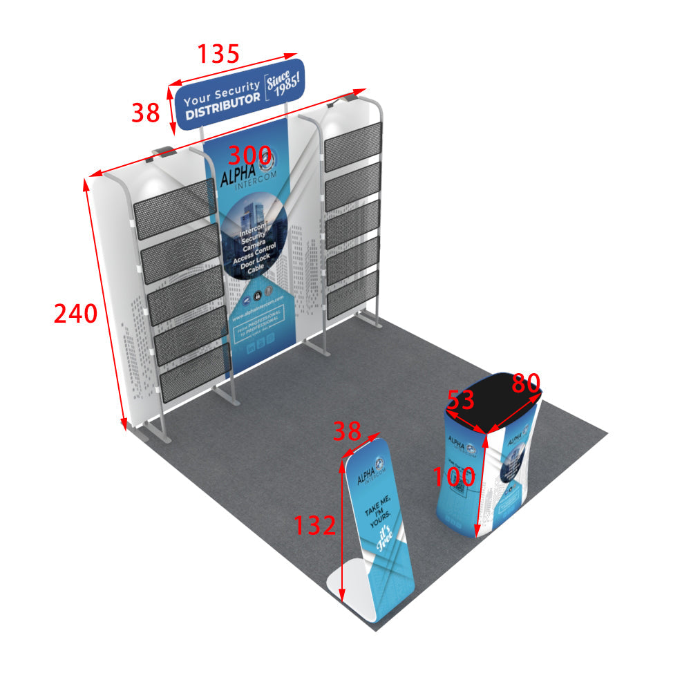 Portable Exhibit Display 3m x 3m - Model 21