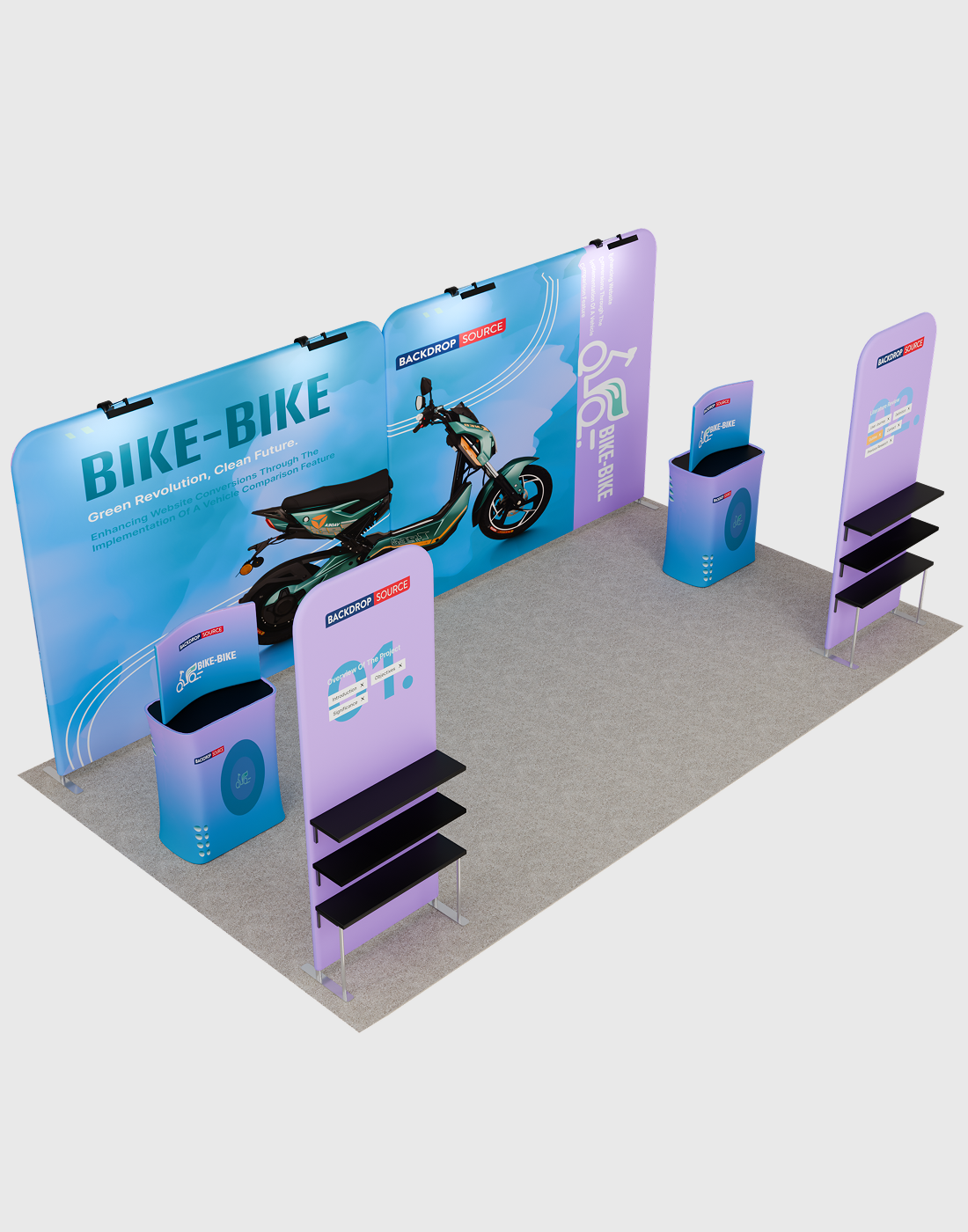 Portable Exhibit Display 3m x 6m - Model 14