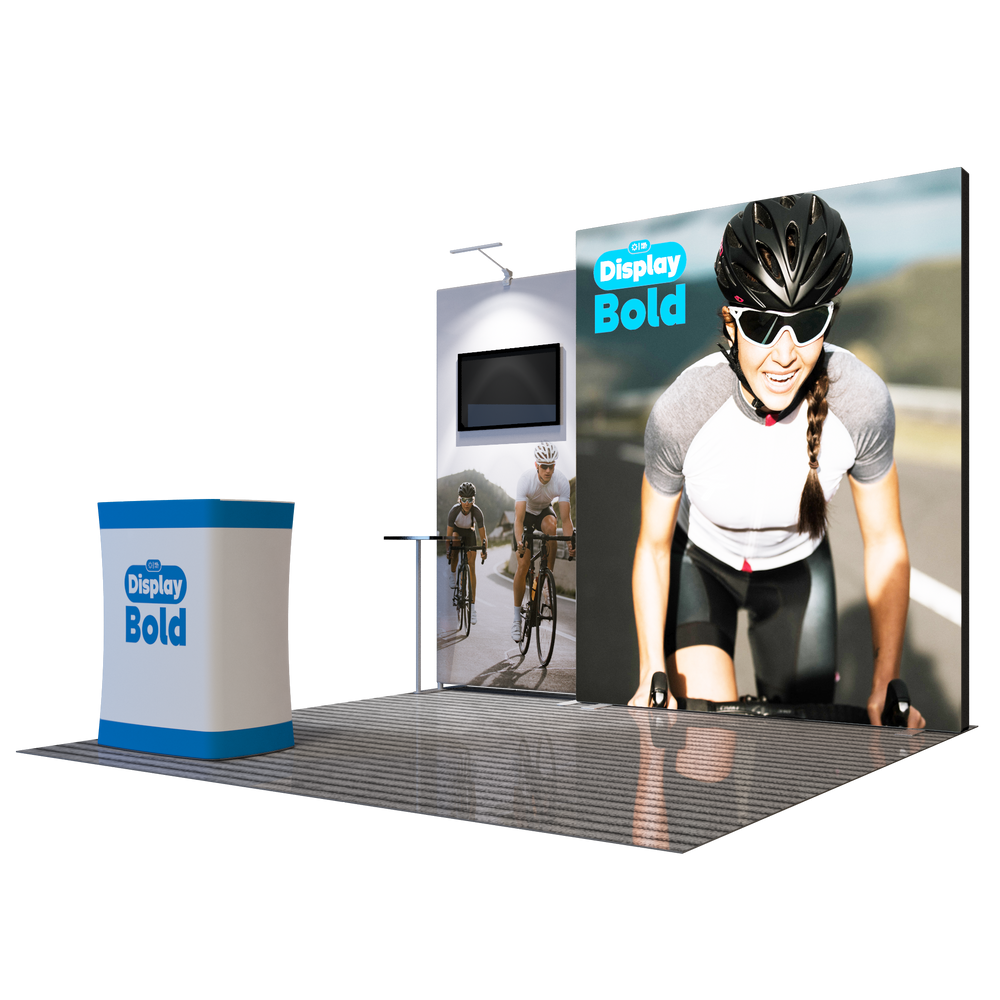 3x3m Fabric Wall Booth Kit with 2 TV Mounts